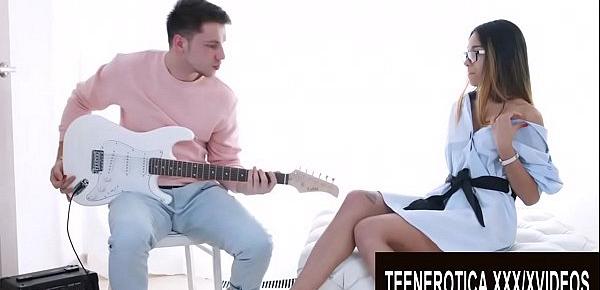  Guitar Lesson Turns Into a Passionate Ass Fuck for Exotic Teen Roxy Lips